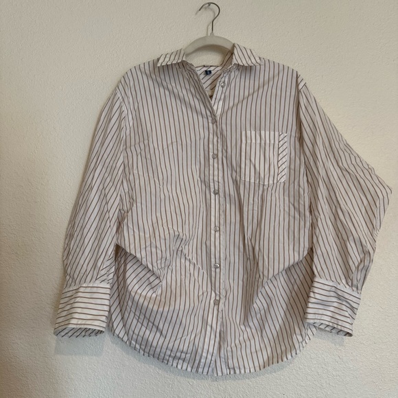 NWOT free people Sabine Striped Articulated Shirt - Picture 9 of 15